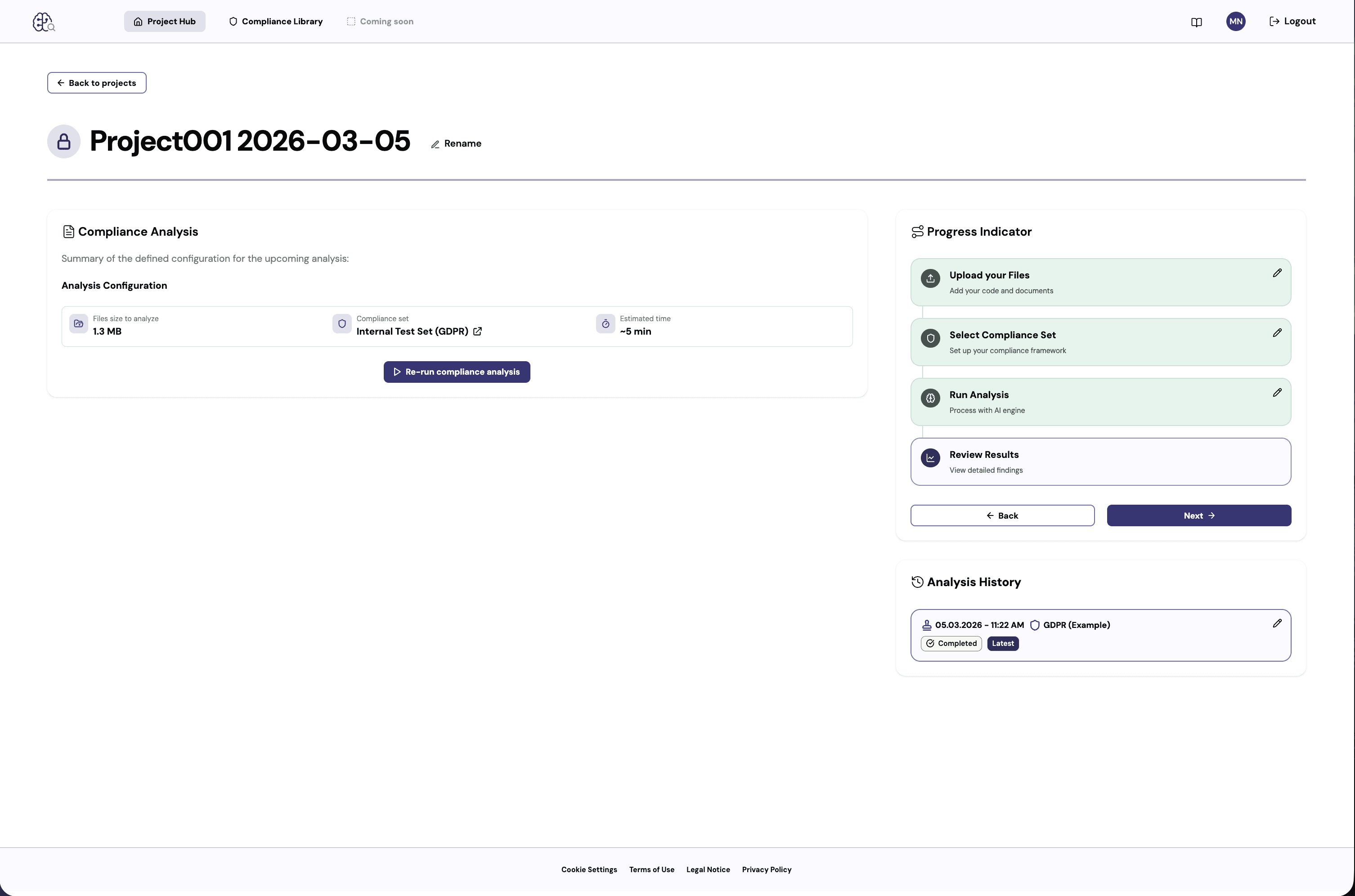 Screenshot: Analyse-Übersicht