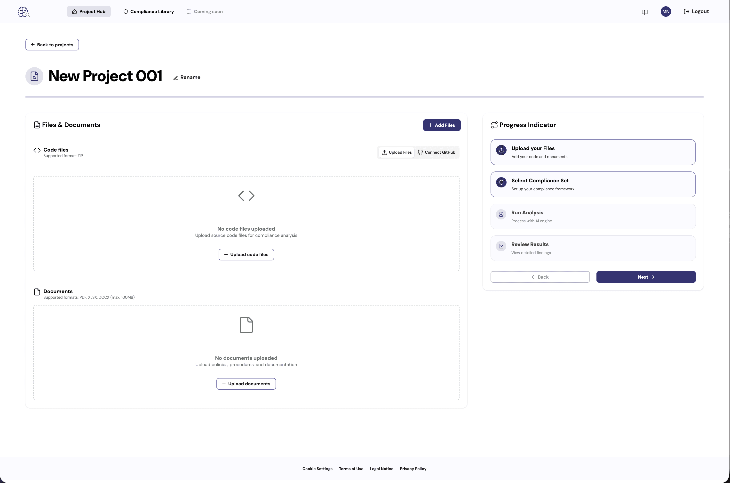 Screenshot: Dokumenten-Upload