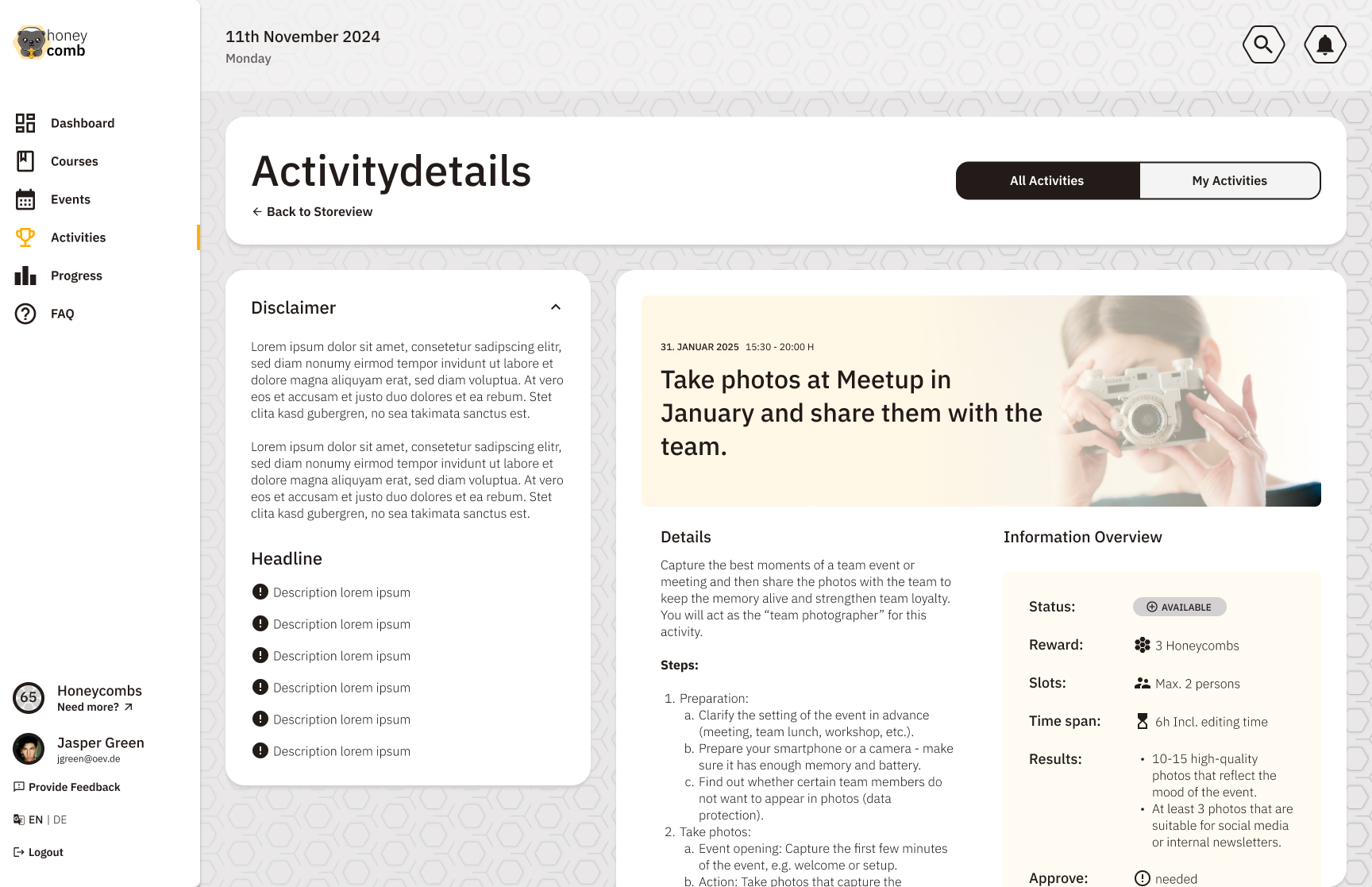 Screenshot: Startseite