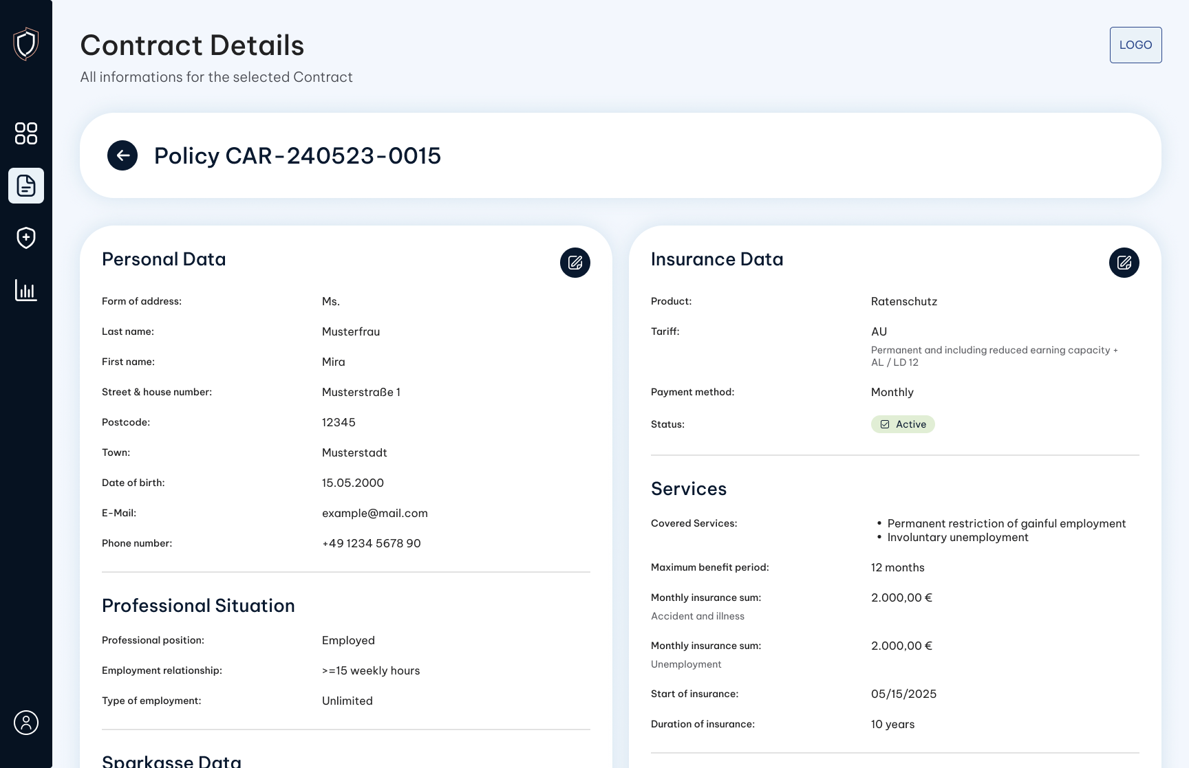 Screenshot: Detailansicht